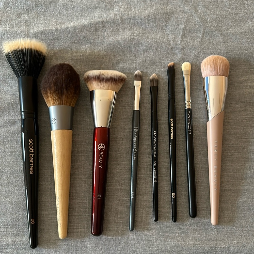 Assorted luxe makeup brushes